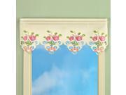 Embroidered Elegant Rose Curtain Valance