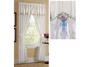 Embroidered Floral Rose Valance Curtain Set