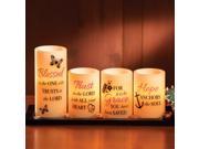 LED Inspirational Blessings Candles Set of 4