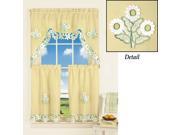 Yellow Embroidered Daisy Curtains