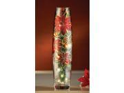 Lighted PoinsettiaGlass Lamp Vase