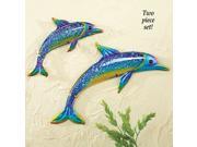Glass Dolphin Wall Art Set of 2
