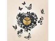 Butterfly and Heart Shaped Wall Clock Decals