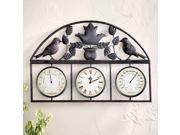 3 in 1 Bird Wall Clock and Thermometer