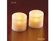 LED Flat Top Pillar Candles Set of 2