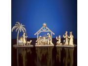 Shimmery Gold Nativity Scene Candle Holder