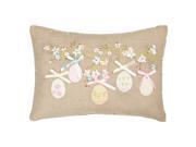 Hanging Eggs Embellished Oblong Throw Pillow