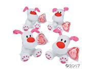 Plush Valentine Dogs with Lollipops