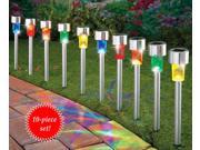 Solar LED Stainless Steel Pathway Lights 10 pc