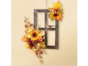 Rustic Fall Window Wall Art with Sunflowers