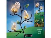 Solar Owl Family Garden Stake