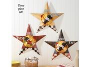 Rooster Barn Stars Wall Decor Set of 3