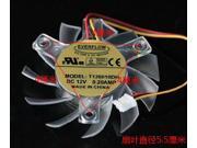 Frameless Cooling fan of EVERFLOW T126010DH with 12V 0.2A 3 Wires 11 Blades
