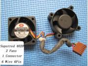 Dual Square Cooling fans of SUPERRED 4020 CHA4012DB OM A with 12V 0.18A