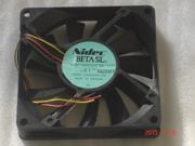 Square Cooling fan of NIDEC 8015 D08R 12TL with 12V 0.08A 3 Wires