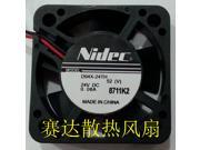 DC square Cooler of NIDEC 4010 D04X 24TH with 24V 0.08A 1.92W 2 Wires