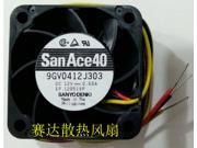 DC square Cooler of SANYO 4028 9GV0412J303 with 12V 0.6A 3 Wires