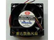 DC square Cooler of 6025 CHA6012EBN OF AL E with 12V 0.38A 3 Wires