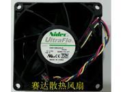 DC Square Cooler of NIDEC 8038 V80E12BS2A5 57 with 12V 1.95A 4 Wires