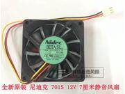 Nidec 7015 12V 0.12A D07R 12B2M 7CM 2 Balls bearing 3 Wires 3Pins Cooling Fan for CPU case