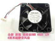 NMB 6025 12V 0.07A 6CM 2410RL 04W S19 3 Wires 3pins ultral silence Cooling Fan for Case