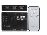 HDMI switcher with remote control three input one output