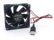 COPAL Fan 8025 F80 05S 25L Axial DC Fan with USB connector 5V 0.15A 2 Wires