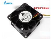 Delta 6038 FFB0612EHE Dual Balls Bearing DC Fan with 12V 1.20A 3 Wires