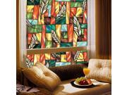 Fancy Fix Non Adhasive Feather Stained Glass Window Film 0.9*2M 34.4in*78.74in G002