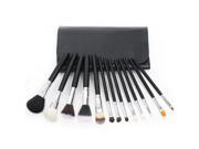 Soldcrazy 13 Count High Quality Studio Pro Makeup Brush Set Kit Mix Goat Hair and Nylon Bristles with Elegant Black Leather Pouch Case