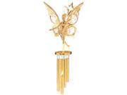 Gold Plated Fairy Wind Chime with Clear Austrian Crystals Approx 7 H