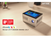 AIPTEK iBeamBLOCK world s first modular computing projection system HD projector with Win 10 tablet iF Design Award 2017 Winner