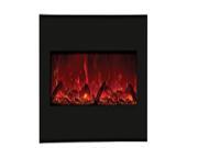 58 Electric Fireplace with 64 x 21 Black Glass Surround