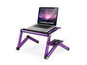 Furinno A6 PP PP Ergonomics Aluminum Vented Cooling Holes Adjustable Multi functional Portable Laptop Stand with Attachable Detachable Mousepad Purple Purple