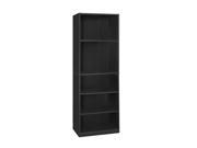Furinno JAYA Simply Home 5-Shelf Bookcase, Adjustable Shelves, Blackwood