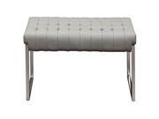 Knox Backless Tufted Bench w Stainless Steel Frame by Diamond Sofa Grey