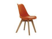 2 Pack Retro Inspired Dining Chairs with Solid Oak Frame by Diamond Sofa Orange Leatherette