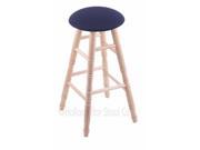 XL Maple Round Cushion Extra Tall Bar Stool with Turned Legs Natural Finish Axis Denim Seat and 360 Swivel