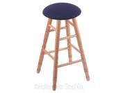 XL Oak Round Cushion Extra Tall Bar Stool with Turned Legs Natural Finish Axis Denim Seat and 360 Swivel