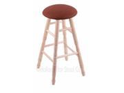 XL Maple Round Cushion Counter Stool with Turned Legs Natural Finish Rein Adobe Seat and 360 Swivel