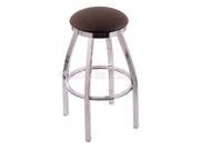 802 Misha 25 Counter Stool with Chrome Finish Rein Coffee Seat and 360 swivel