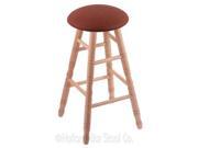 XL Oak Round Cushion Bar Stool with Turned Legs Natural Finish Rein Adobe Seat and 360 Swivel