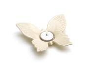 Stoneware Butterfly Tealight Holder White