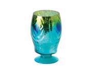 Peacock Glass Hurricane Candle Holder