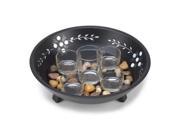 Candle Display Set with Pebbles in Decorative Bowl
