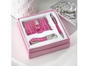 Snakeskin Textured Hot Pink Office Gift Set