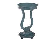 Chase Round Accent Table in Antique Caribbean Blue Finish Assembled