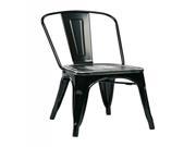 Bristow Metal Chair with Vintage Wood Seat Black Finish Frame Ash Crazy Horse Finish Seat 4 Pack