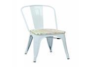 Bristow Metal Chair with Vintage Wood Seat White Finish Frame Pine Irish Finish Seat 2 Pack
