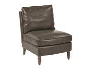 Martin Accent Chair in Puter Bonded Leather and Grey Brushed Legs